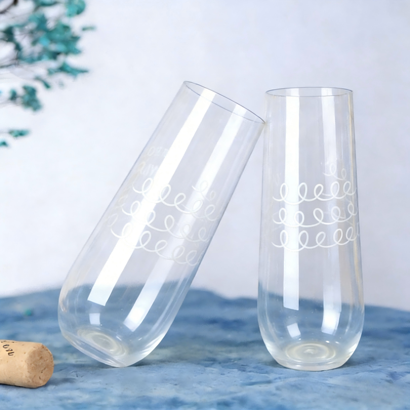 factory direct double printed champagne glasses