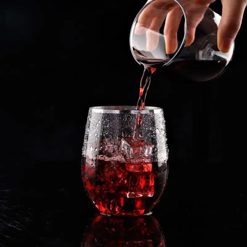 plastic wine glass with silver rim plastic wine glass with silver rim